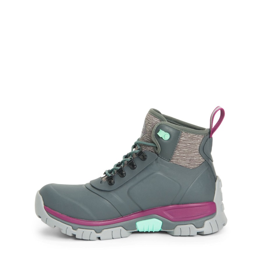 Grey Women's Apex Lace-Up Short Boots Muckboot