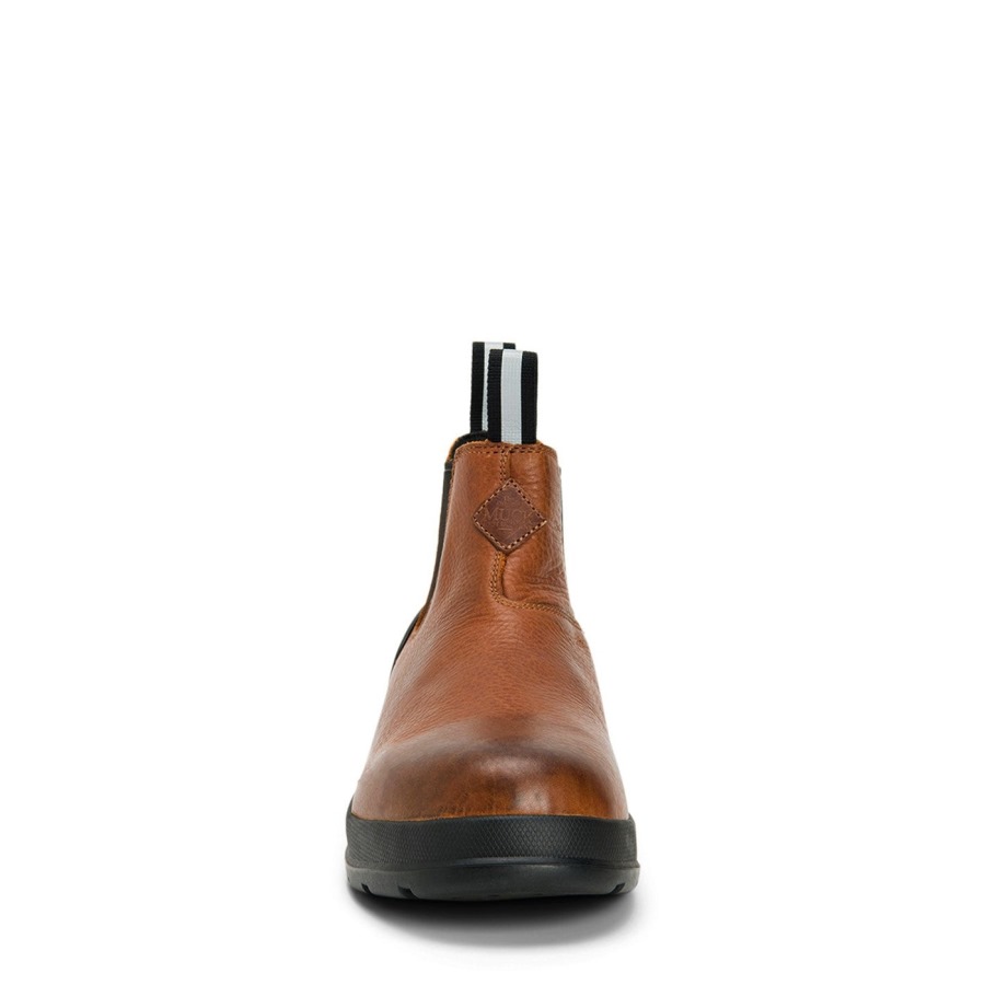 Men's Chore Farm Leather Chelsea Safety Boots Caramel Muckboot