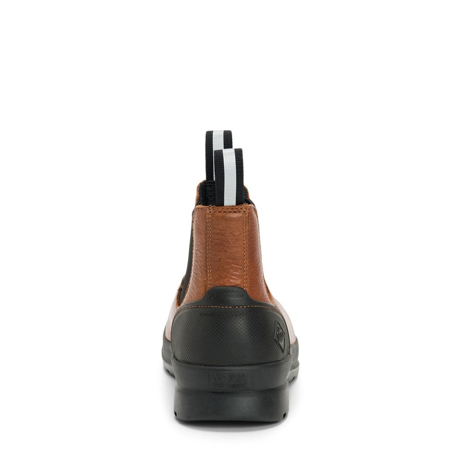 Men's Chore Farm Leather Chelsea Safety Boots Caramel Muckboot