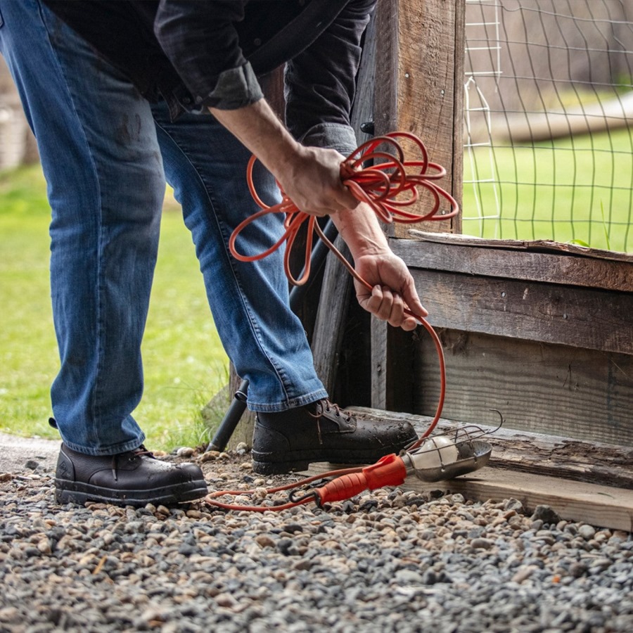 Men's Chore Farm Leather Lace-Up Safety Boots Muckboot Caramel