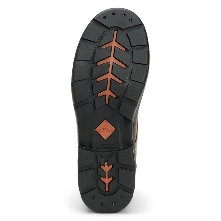 Men's Chore Farm Leather Lace-Up Safety Boots Muckboot Caramel