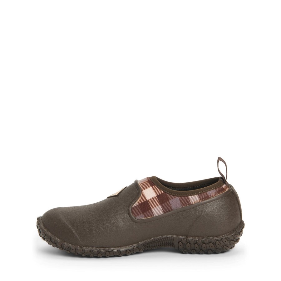 Muckboot Brown Plaid Print Women's RHS Muckster II Shoes