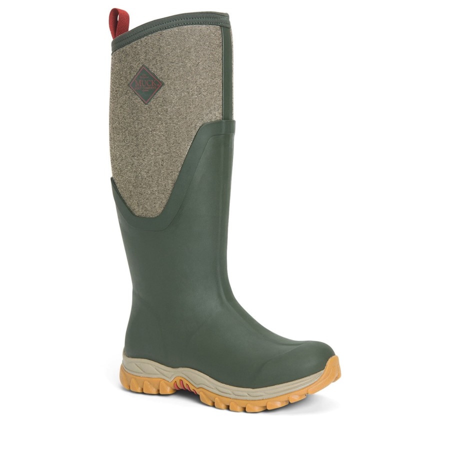 Muckboot Olive Herringbone Print Women's Arctic Sport II Tall Boots