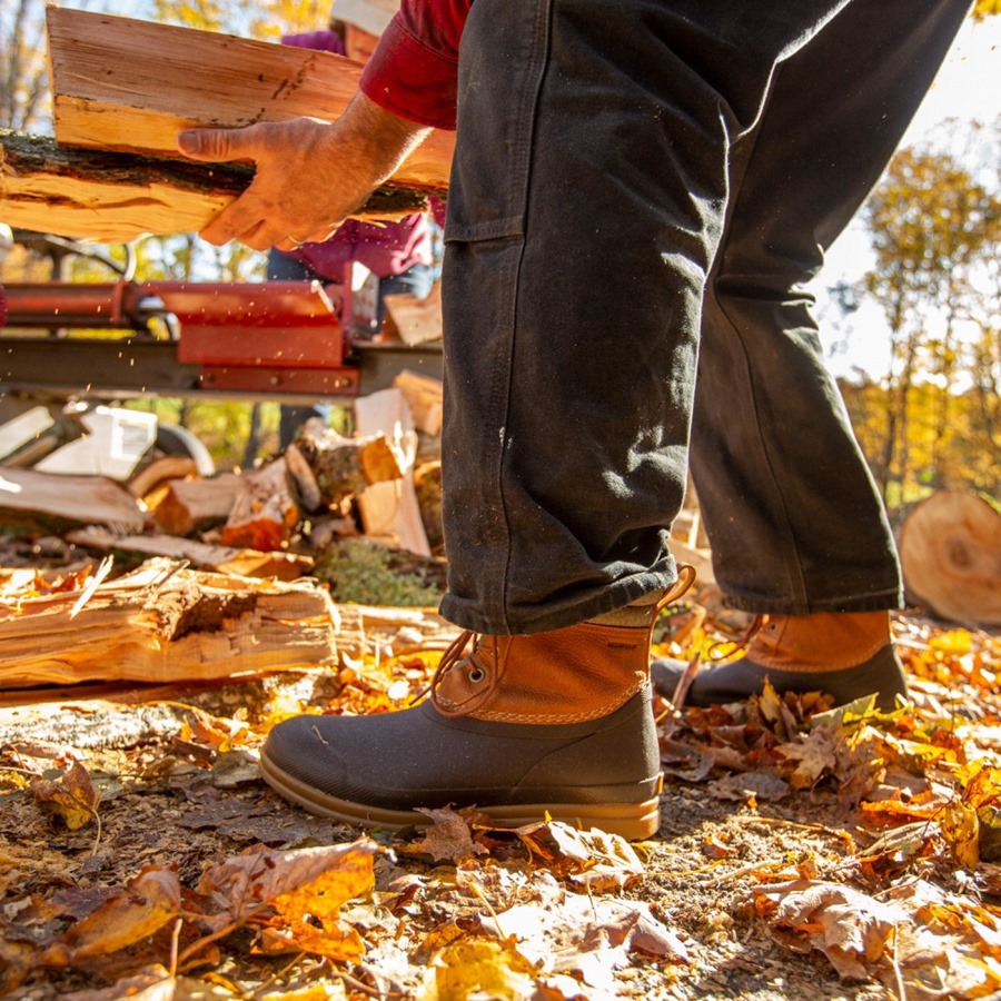 Muckboot Tan Men's Muck Originals Duck Lace-Up Leather Short Boots