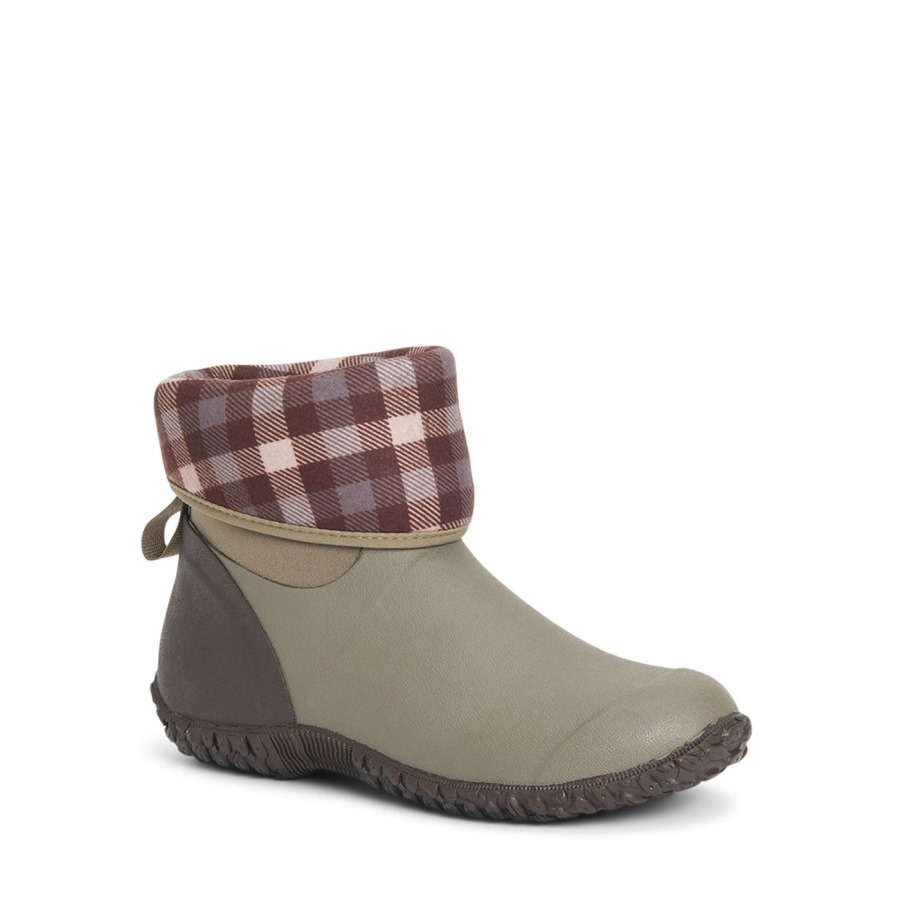 Muckboot Walnut Plaid Print Women's RHS Muckster II Short Boots