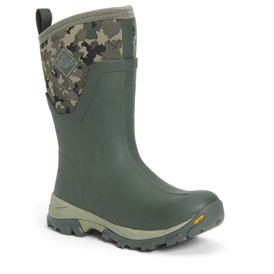 Women's Arctic Ice Vibram AG All Terrain Short Boots Muckboot Moss Camo Print