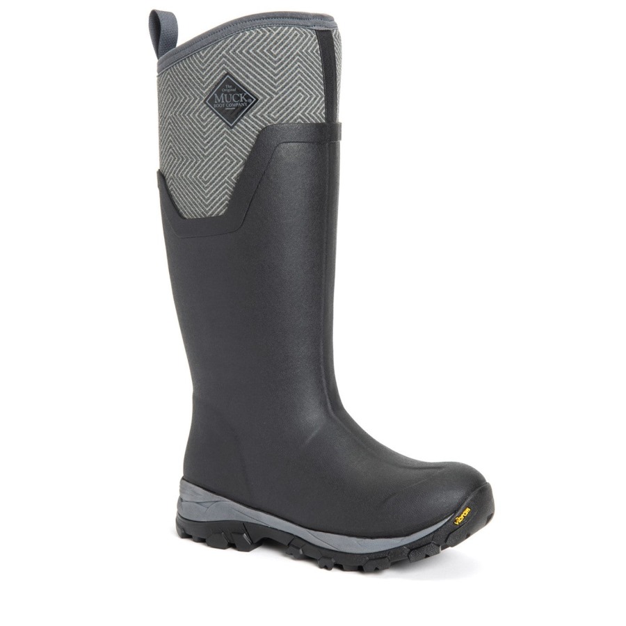 Women's Arctic Ice Vibram AG All Terrain Tall Boots Grey Geometric Print Muckboot