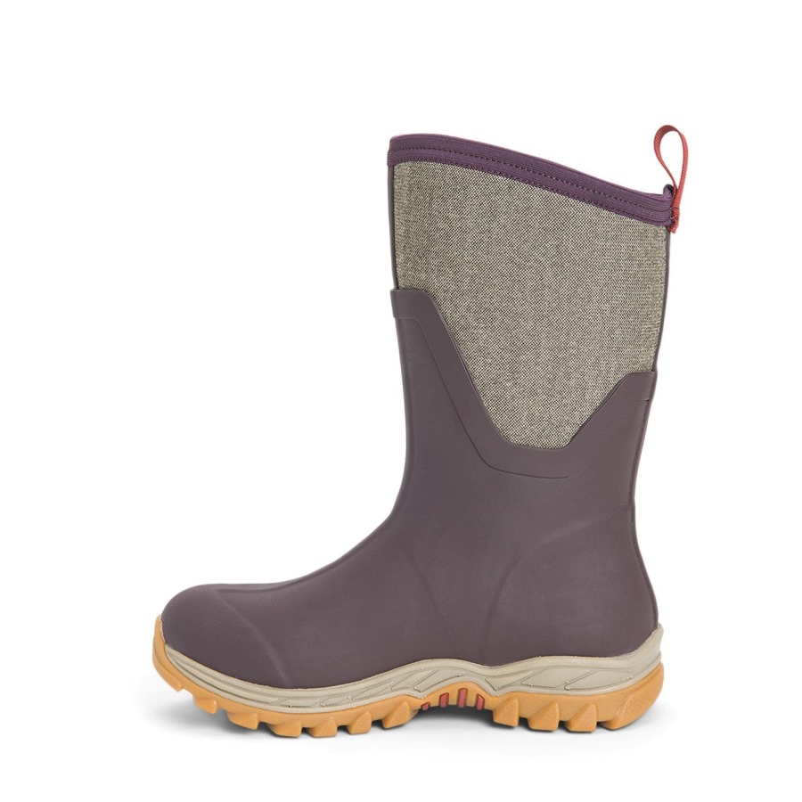 Women's Arctic Sport II Short Boots Muckboot Wine Herringbone Print