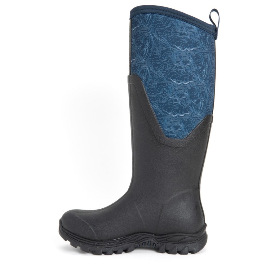 Women's Arctic Sport II Tall Boots Muckboot Navy Topography