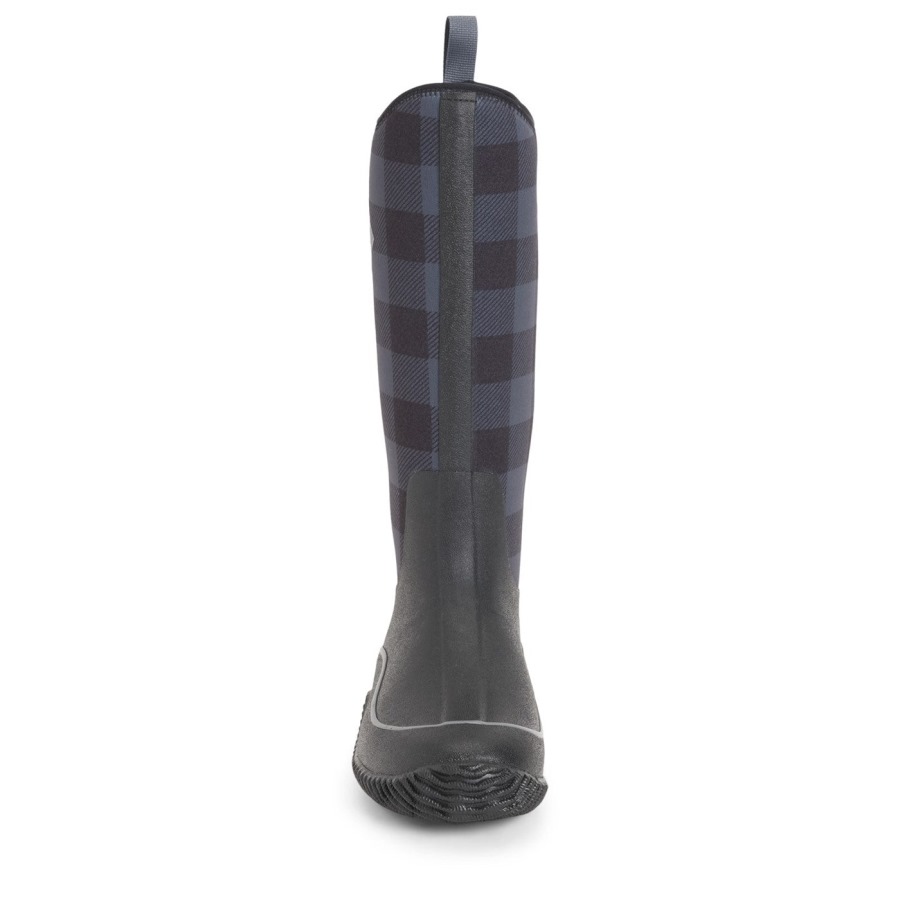 Women's Hale Tall Boots Black Grey Plaid Print Muckboot