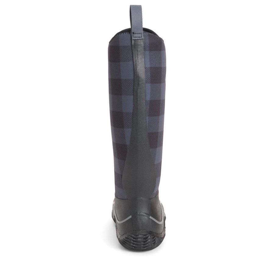 Women's Hale Tall Boots Black Grey Plaid Print Muckboot