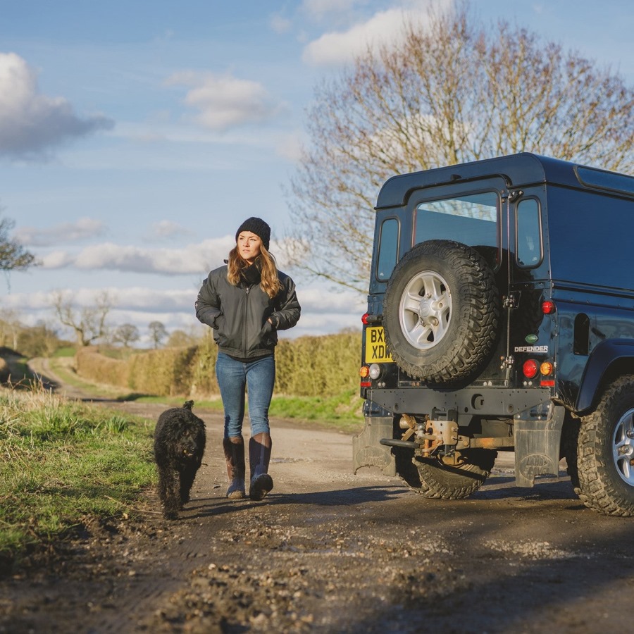 Women's Hale Tall Boots Black Herringbone Print Muckboot