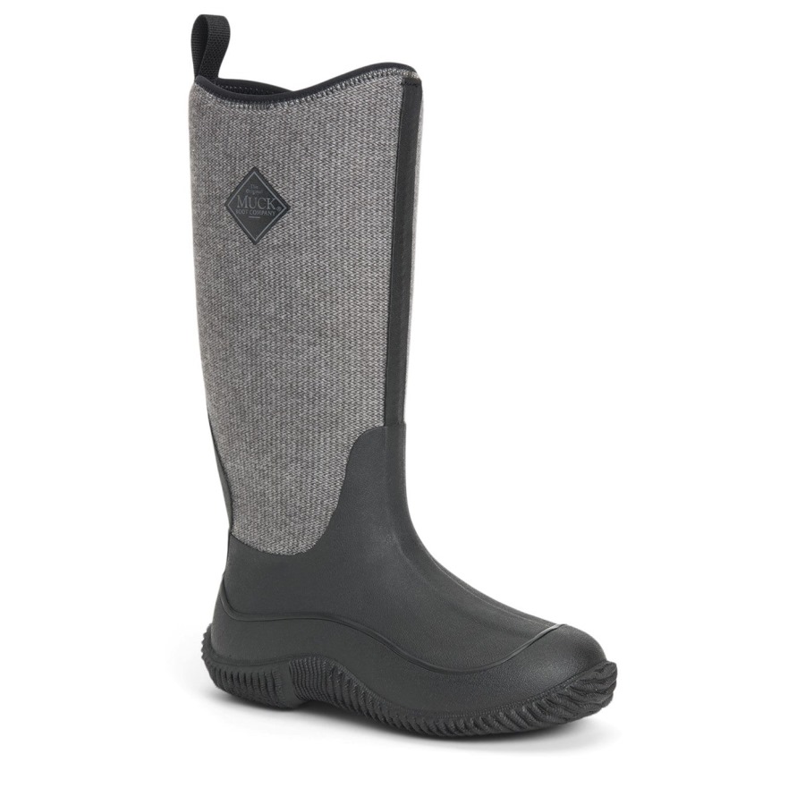 Women's Hale Tall Boots Black Herringbone Print Muckboot