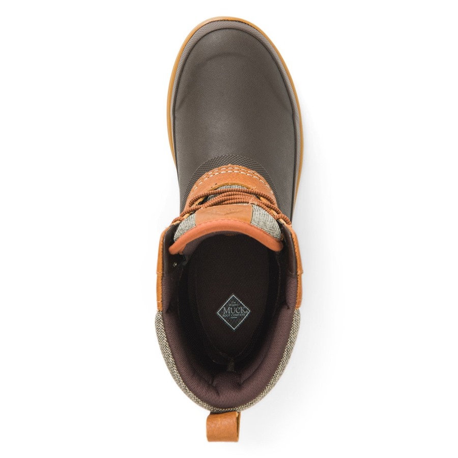 Women's Muck Originals Duck Lace-Up Leather Short Boots Muckboot Tan