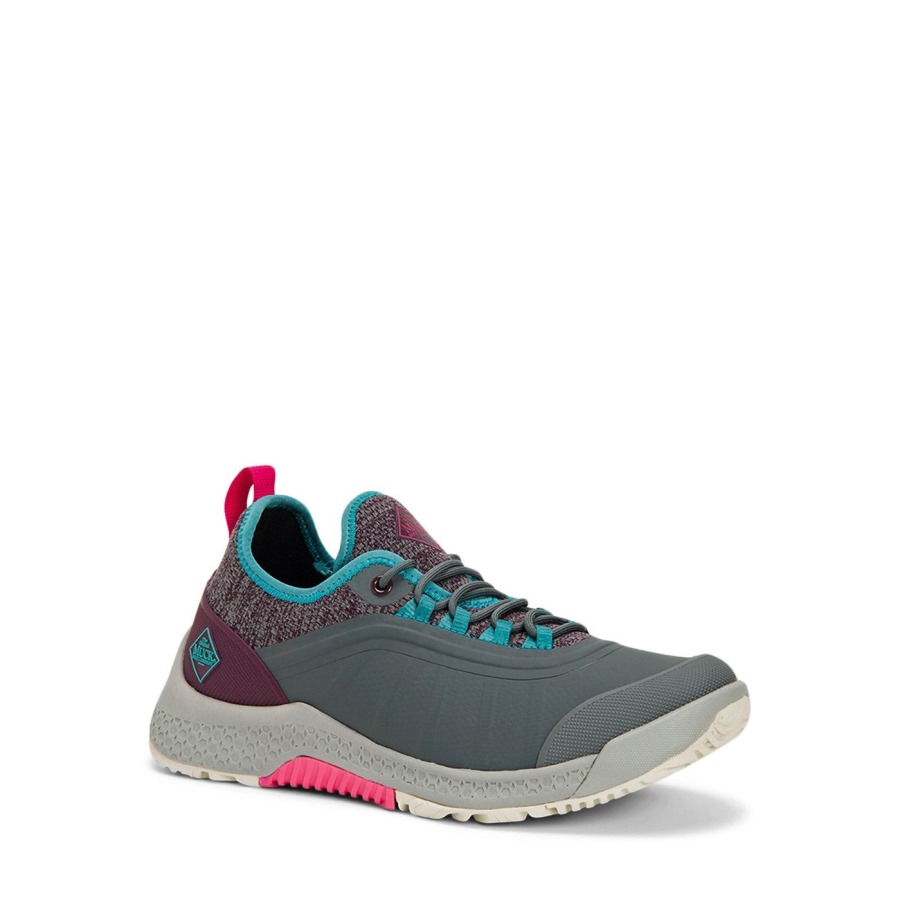 Women's Outscape Lace-Up Shoes Muckboot Grey Teal Pink