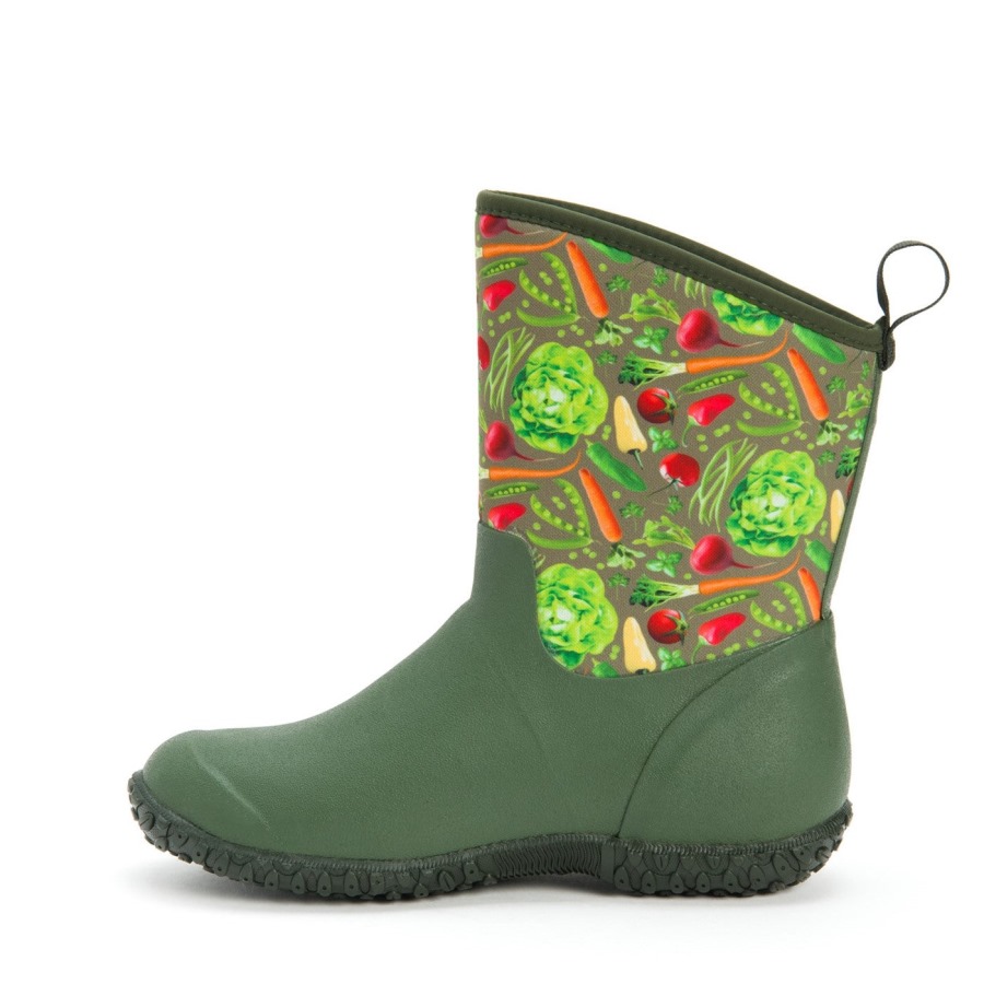 Women's RHS Muckster II Short Boots Green Veggie Print Muckboot